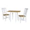 International Concepts Rectangle Small Dual Drop Leaf Table with 2 San Remo Chairs, White/Natural, 20.6 in W, 36 in L K02-2236D-C10-2 - alternate 1